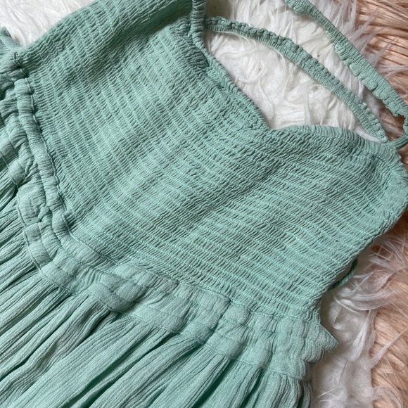 FREE PEOPLE Extratropical Smocked Halter Cutouts Back Maxi Dress Xs M L - Picture 6 of 13